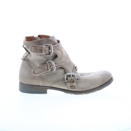Copper Mens Gray Leather Zipper Casual Dress Boots