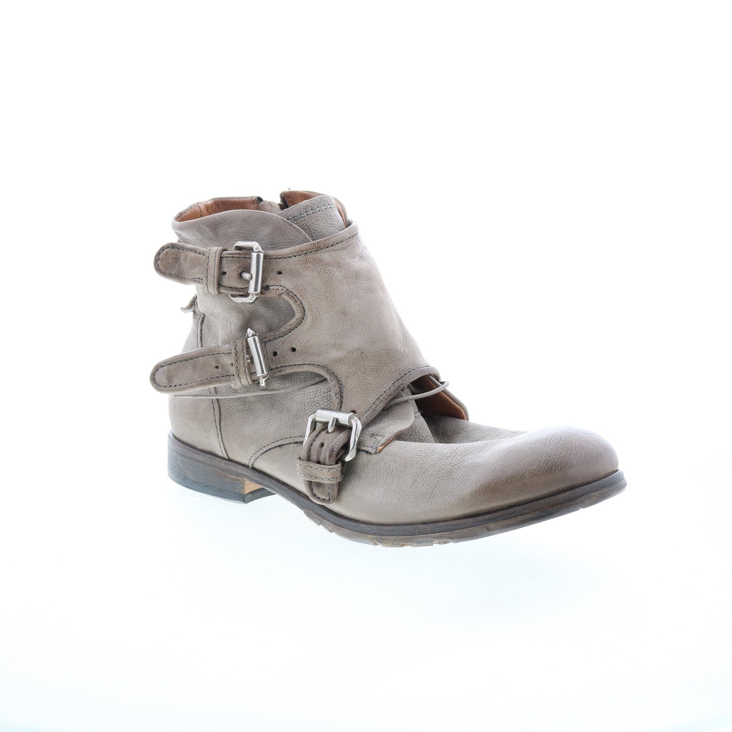 Copper Mens Gray Leather Zipper Casual Dress Boots