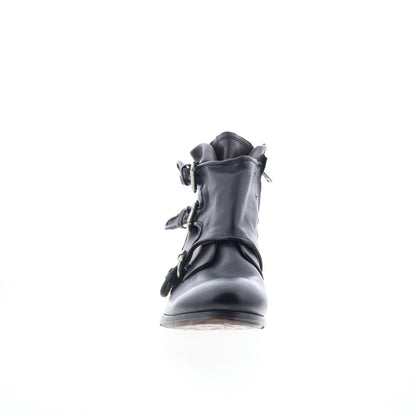 Cooper Mens Black Leather Zipper Casual Dress Boots