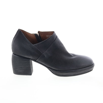 Curtis Womens Black Leather Zipper Ankle & Booties Boots