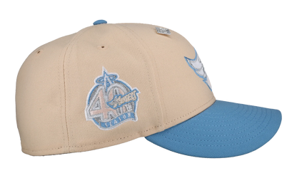 59FIFTY Anaheim Angels 40th Anniversary Trippy Metallic Fitted Hat "Light Peach / Light Blue" NE412