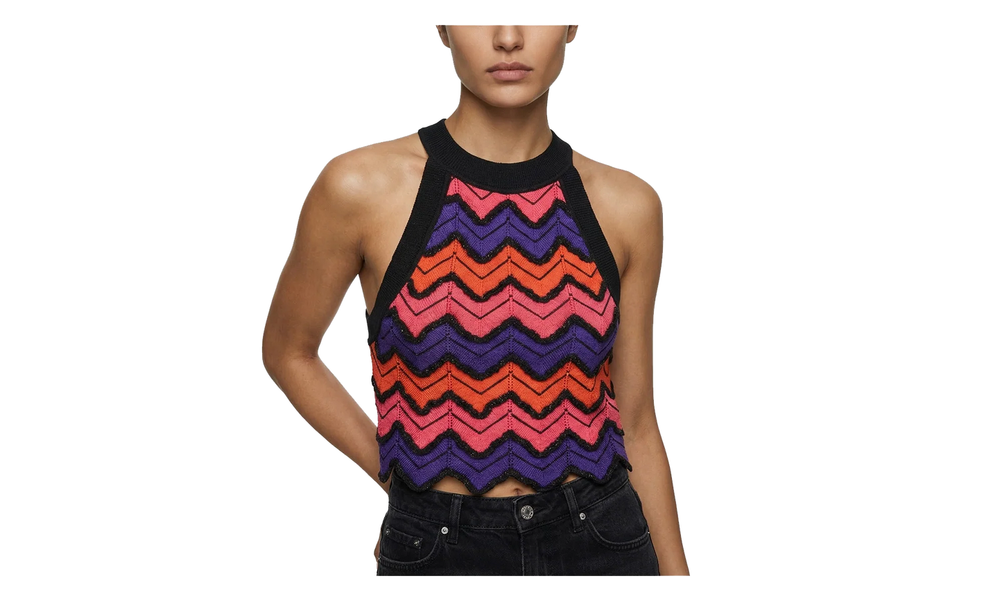 Cropped Knit Halter Top WMNS "Multicolor" AF4AB024KD68ABC