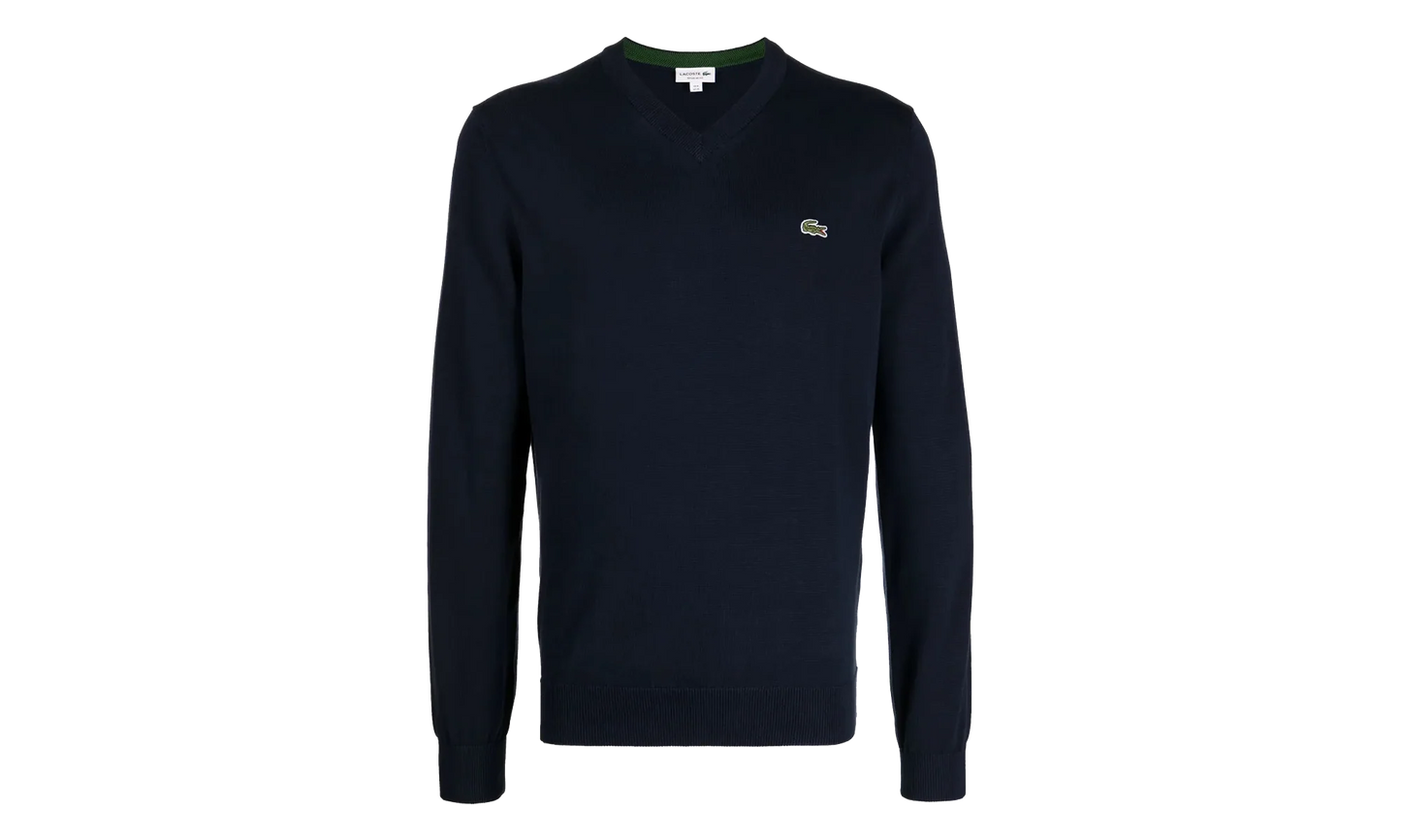 Cotton V-Neck Sweater "Navy Blue" AH1951 166