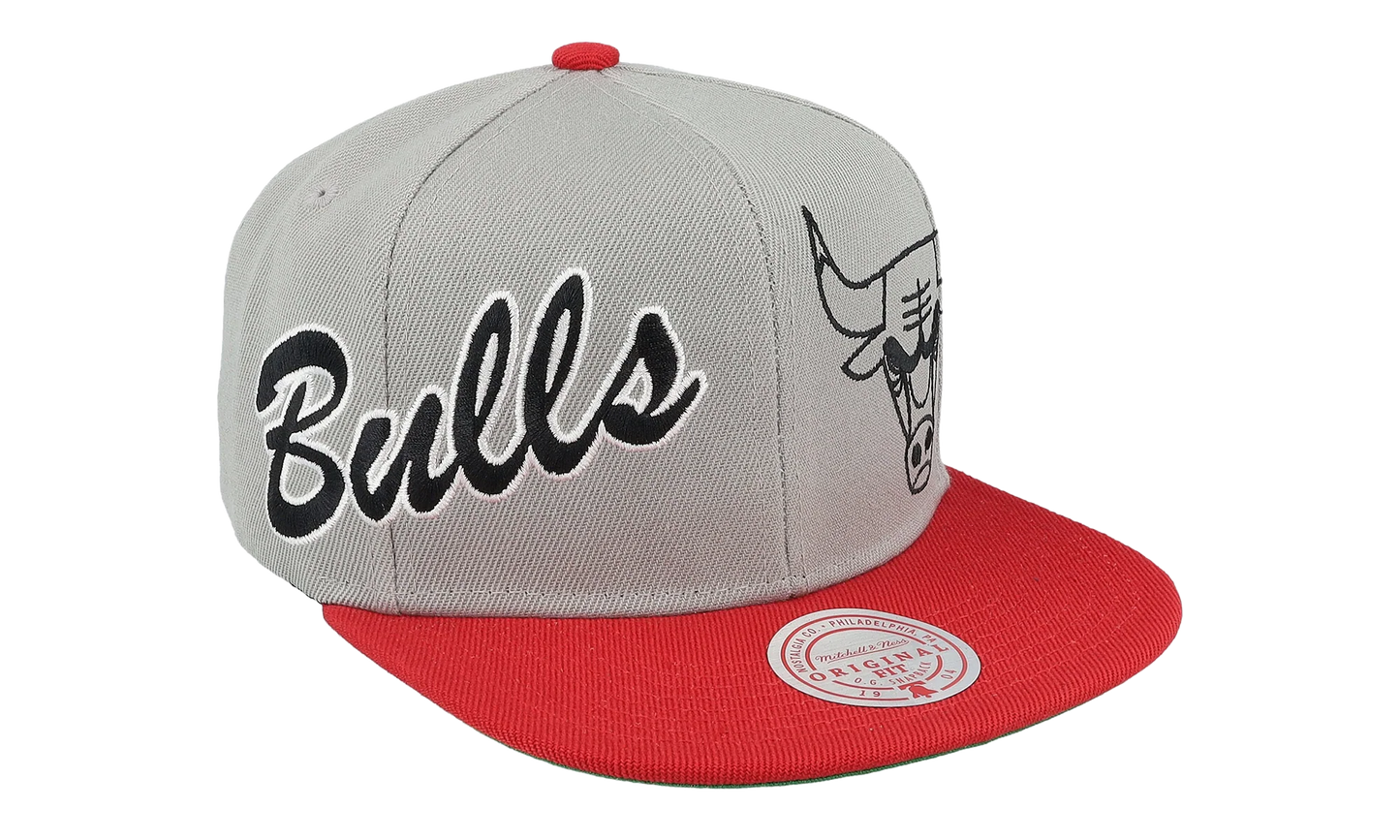NBA Knock Out Panel Snapback Cap "Chicago Bulls - Grey" HS8513 CBUGREY