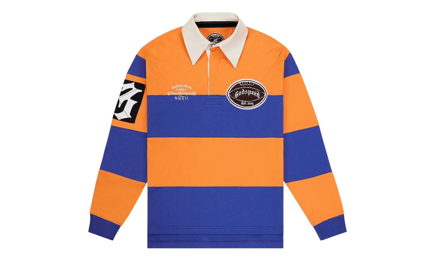Classic Field Rugby Shirt "Orange / Blue" JUEQ81MO