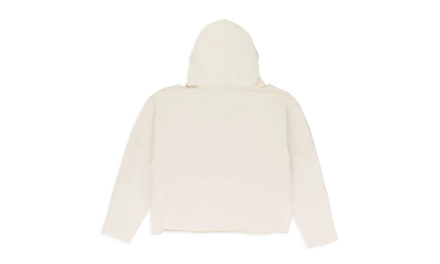 GATHERED DUOFLY PULLOVER HOODIE "IVORY" WDWMHDS 0068