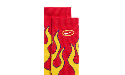Everyday Plus Cushioned Crew Socks "Red Yellow Flames - (1 Pair)" IB2285 657