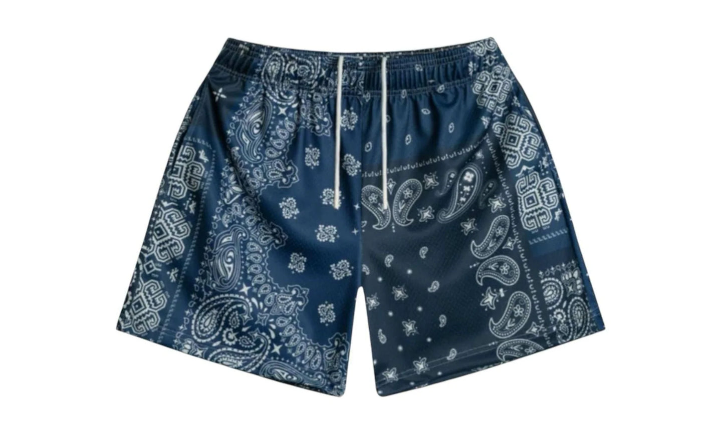 Patchwork Paisley Shorts "Navy" BS73