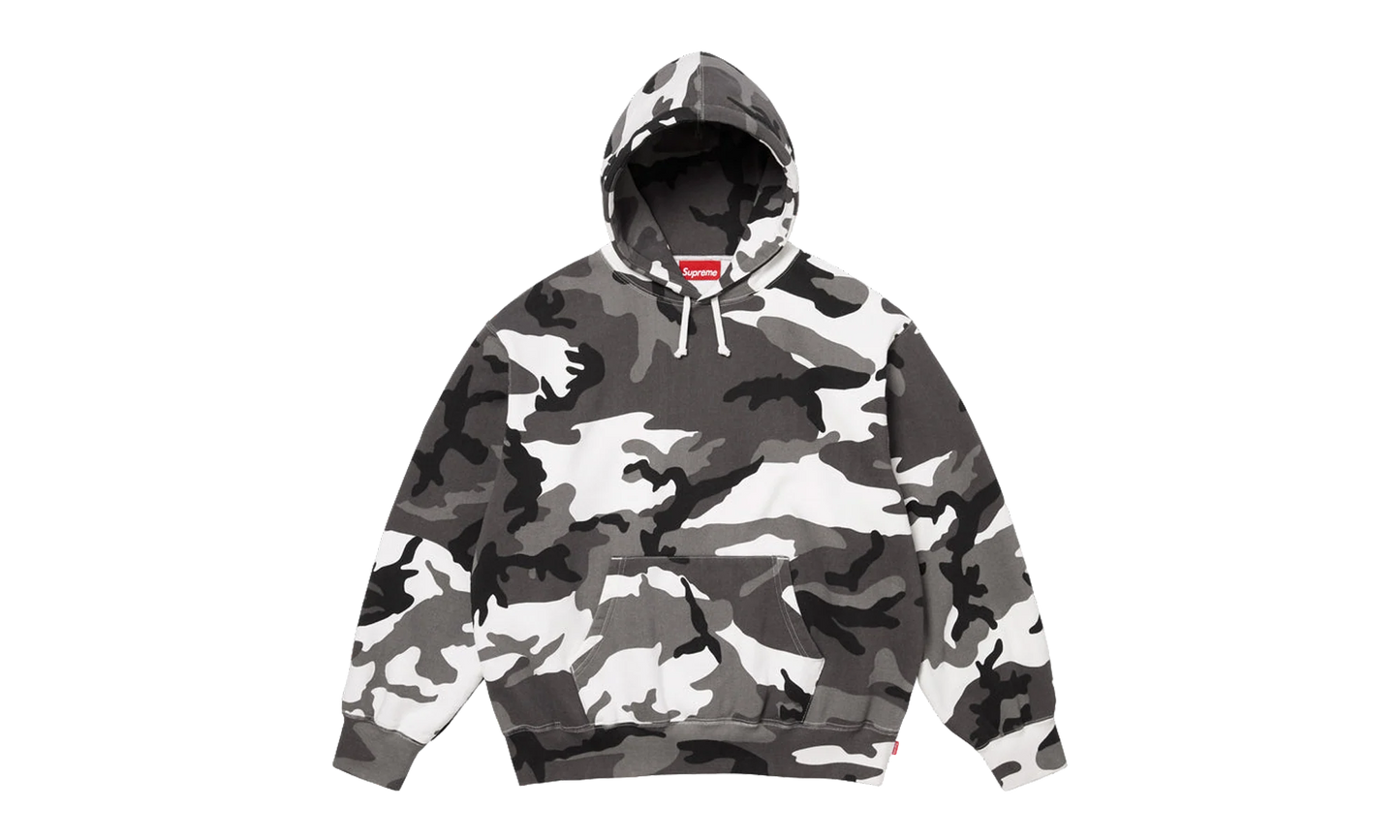 Satin Appliqué Hooded Sweatshirt "SS26 - Snow Camo" SU27501