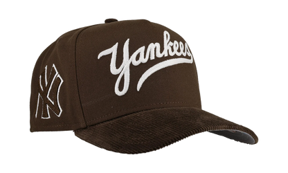 9FIFTY New York Yankees A Frame Chainstitch Snapback Hat "Brown / Walnut - Corduroy Visor" NE280