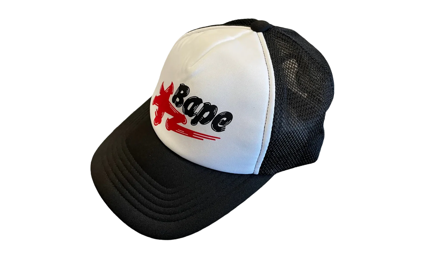 A Bathing Ape 'Star' Trucker "Black / Red" RA 1018