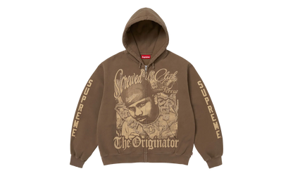 DJ Screw Zip Up Hooded Sweatshirt "SS26 - Dusty Brown" SU27357