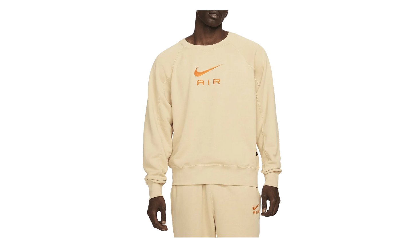 Sportswear Air French Terry Crew Sweatshirt "Sesame / Safety Orange" DV9829 252