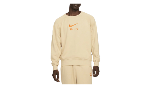 Sportswear Air French Terry Crew Sweatshirt "Sesame / Safety Orange" DV9829 252