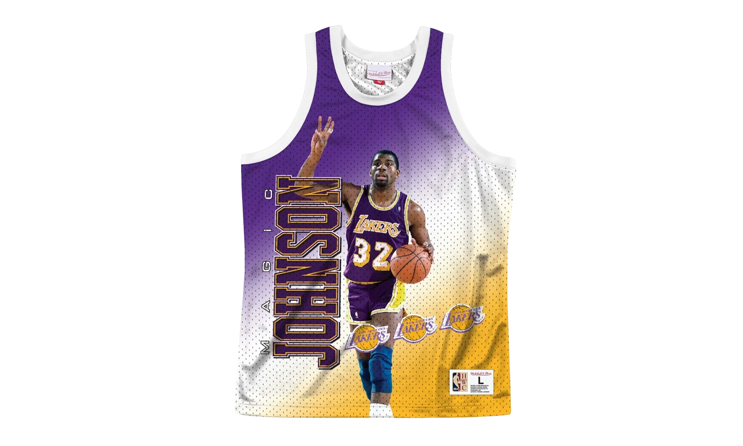 NBA Behind The Back Jersey "Los Angeles Lakers Magic Johnson" MSTKMI19002 LALWHITEJH
