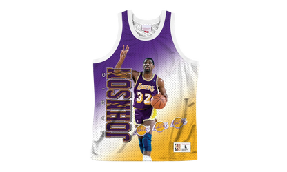 NBA Behind The Back Jersey "Los Angeles Lakers Magic Johnson" MSTKMI19002 LALWHITEJH