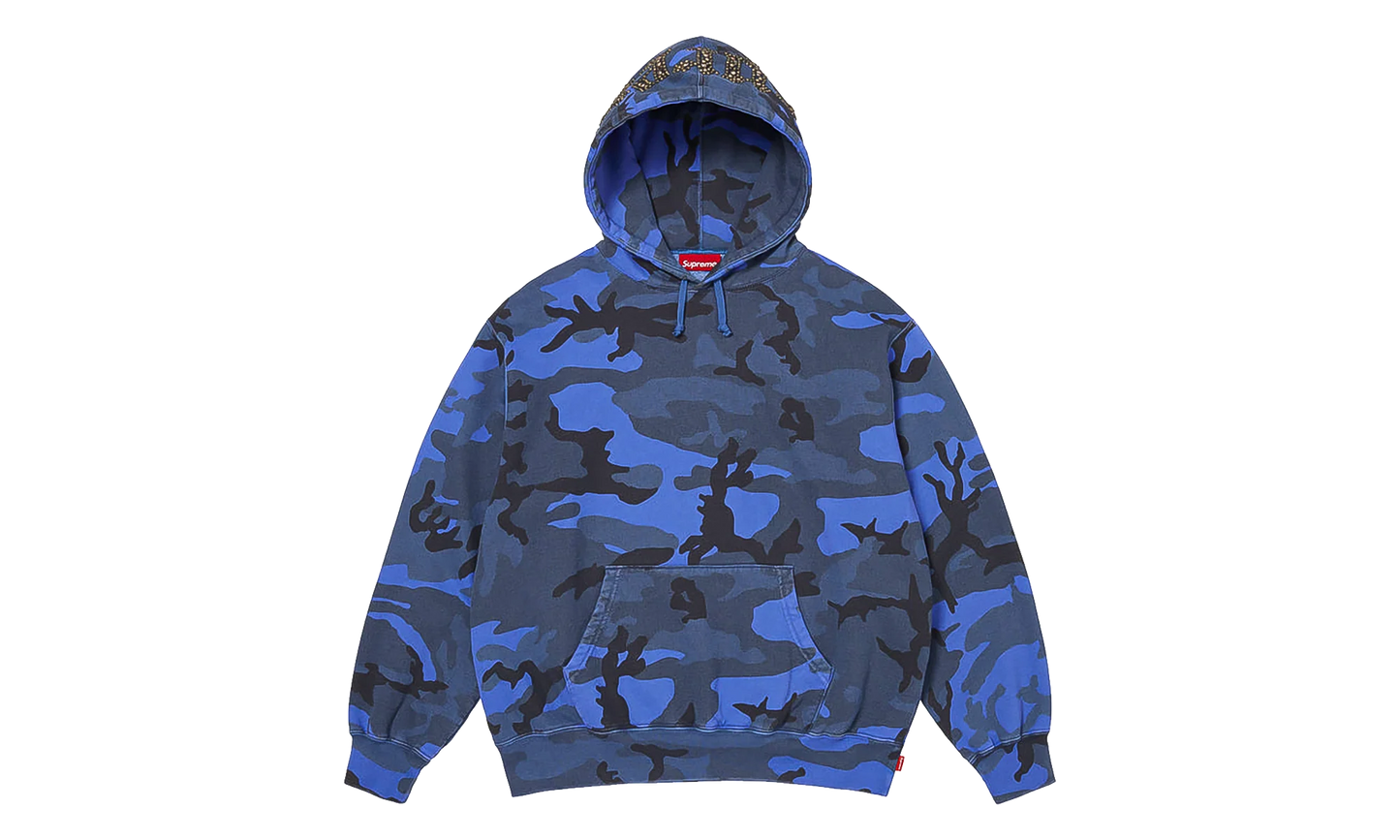 Overdyed Studded Hooded Sweatshirt "SS26 - Blue Camo" SU27375