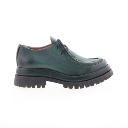 Daley Womens Green Leather Slip On Casual Dress Boots