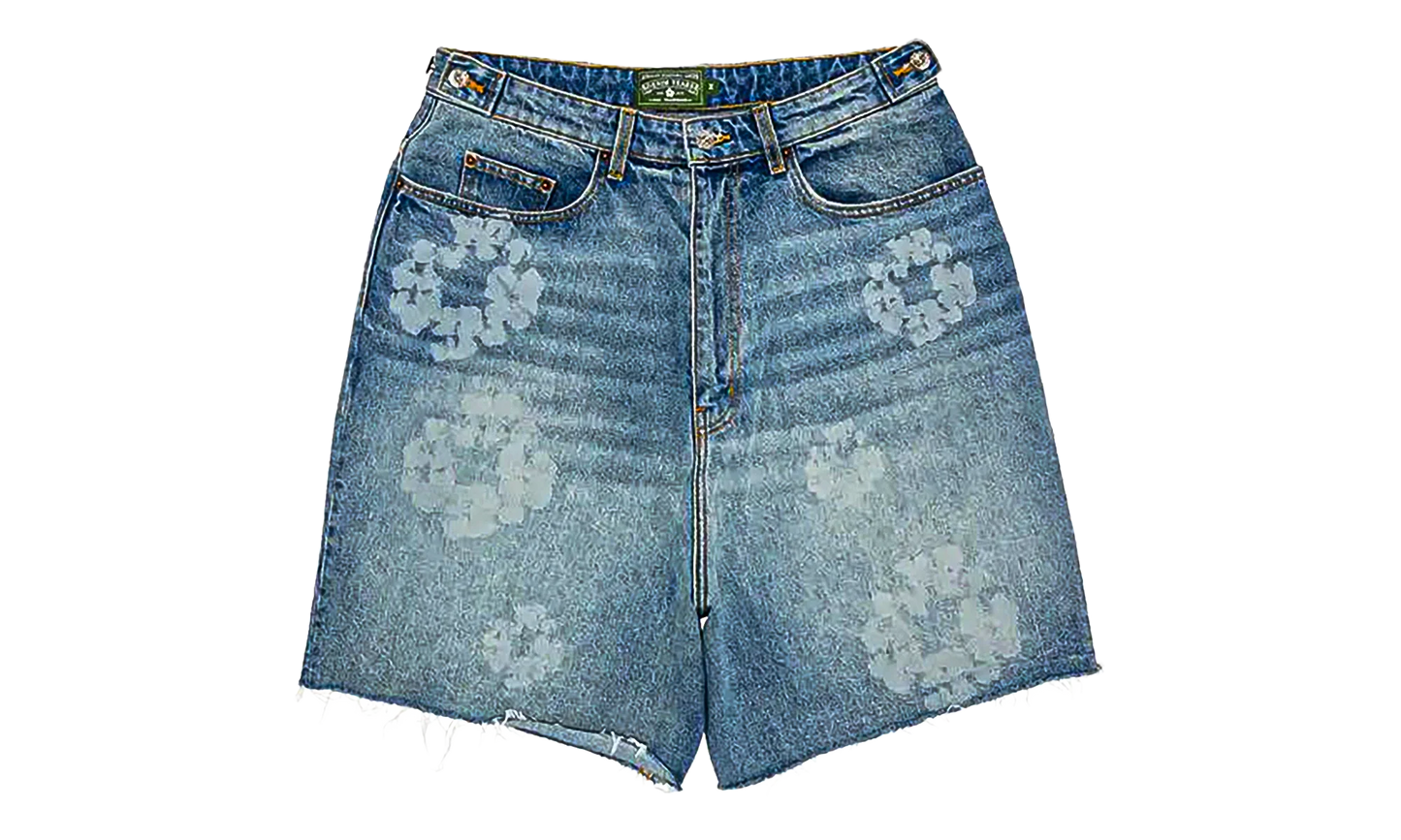 Laser Wreath Denim Short "Light Wash" DT388