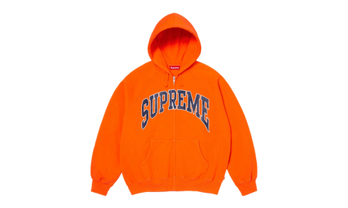 Cracked Raglan Zip Up Hooded Sweatshirt "SS26 - Dark Orange" SU27505