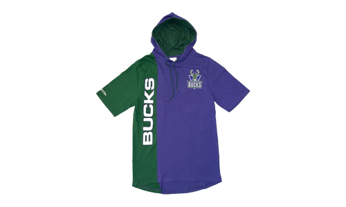 NBA Short Sleeve Split Hoodie "Milwaukee Bucks - Purple / Green" HDSSAJ19008 MBUPRGN