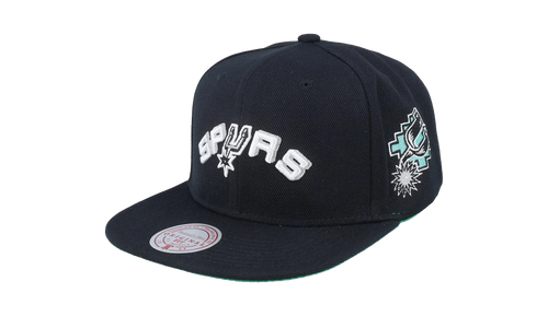 NBA Hardwood Classics Triple Play Snapback Cap "San Antonio Spurs - Black" HS8578 SASBLCK