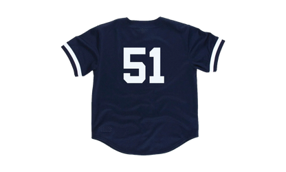 MLB Bernie Williams Authentic Batting Practice Button Front Jersey "1998 New York Yankees - Navy" ABBFAC20020 NYYNAVY98BWI