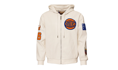 Lightweight Vegan Zip-Up Hooded Jacket "New York Knicks 1946" NBA 147WHTDE KNI