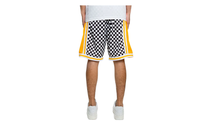 NBA Checked Swingman Shorts "Los Angeles Lakers - White" BA3A4H LAL W N06