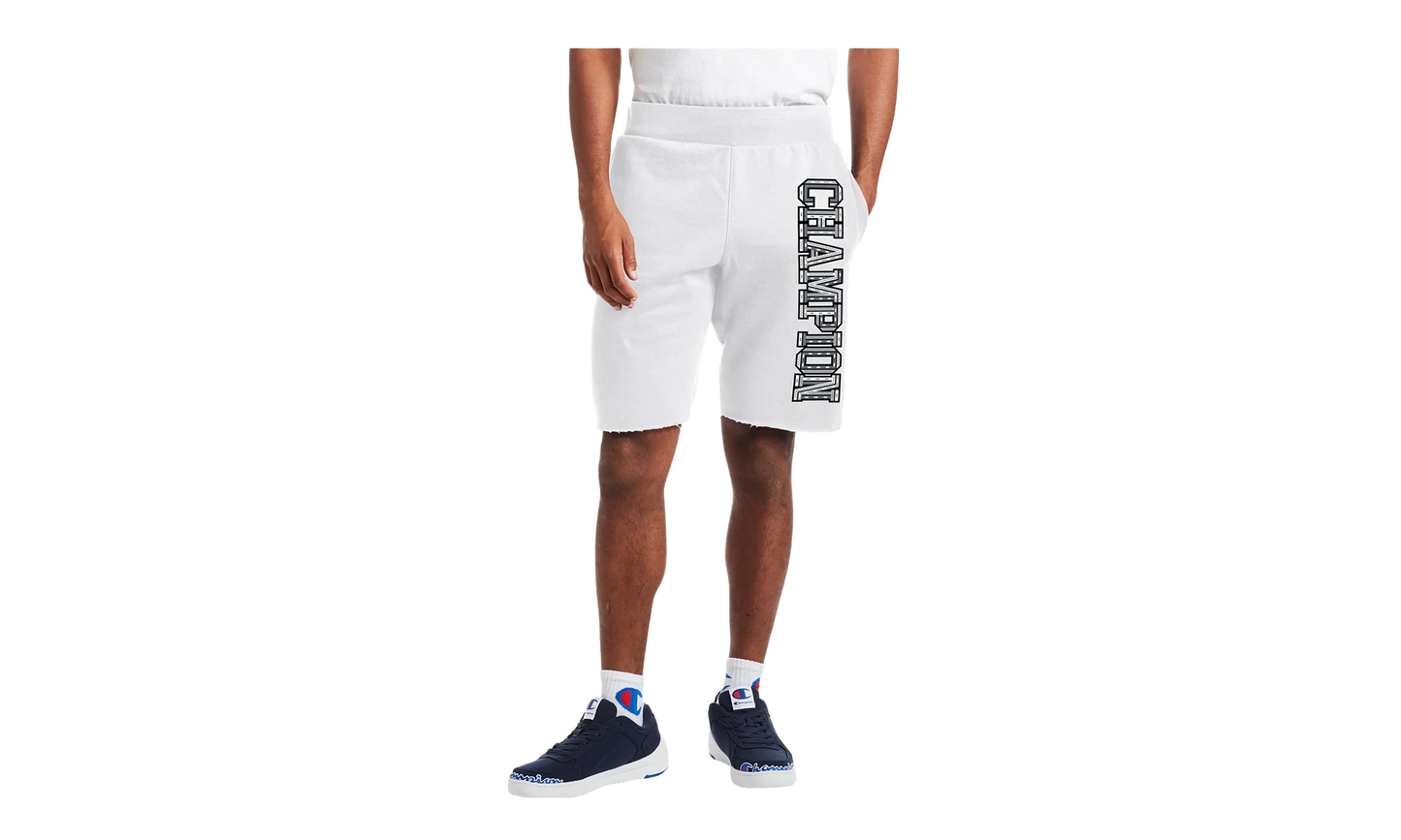 C-Life 10" Reverse Weave Cutoff 3-D Logo Shorts "White" 89597 586528 100