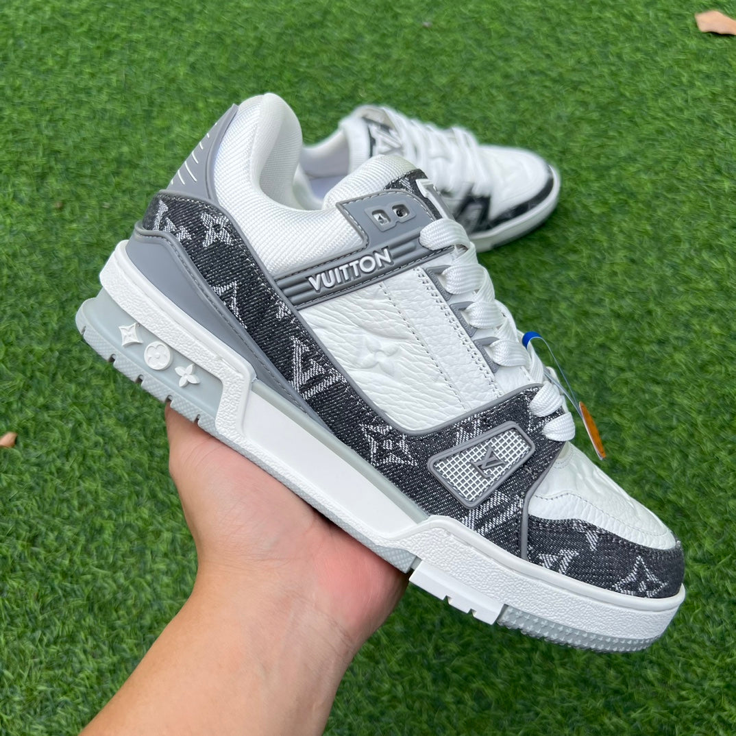 Trainer Monogram Denim Grey White