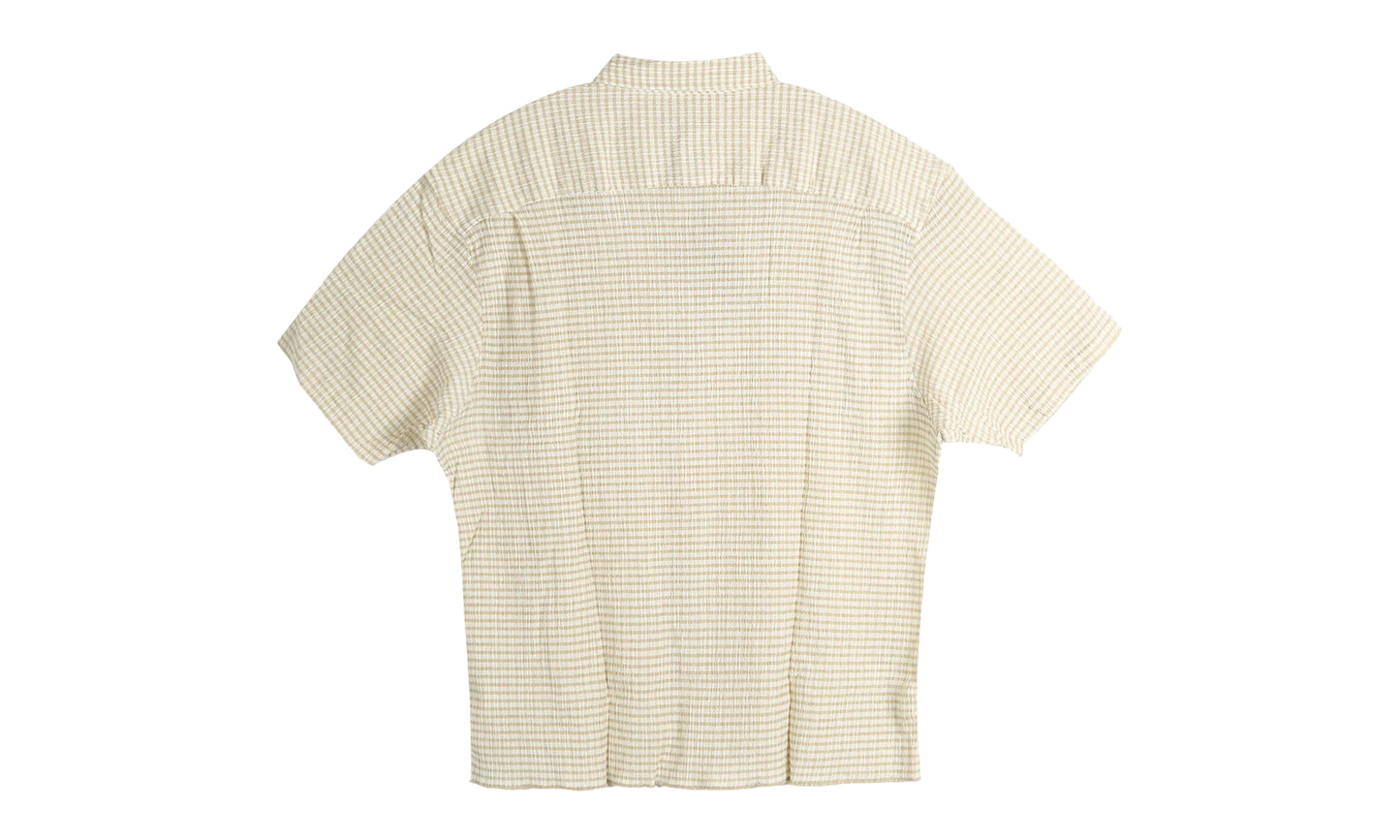 Crinkled Check Short Sleeve Shirt "TAN" 1110371 TANN