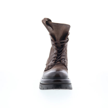 Dillie Womens Brown Leather Lace Up Casual Dress Boots