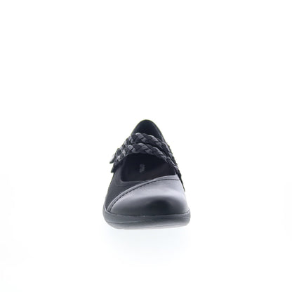 Aetrex Annie DM450 Womens Black Leather Strap Mary Jane Flats Shoes