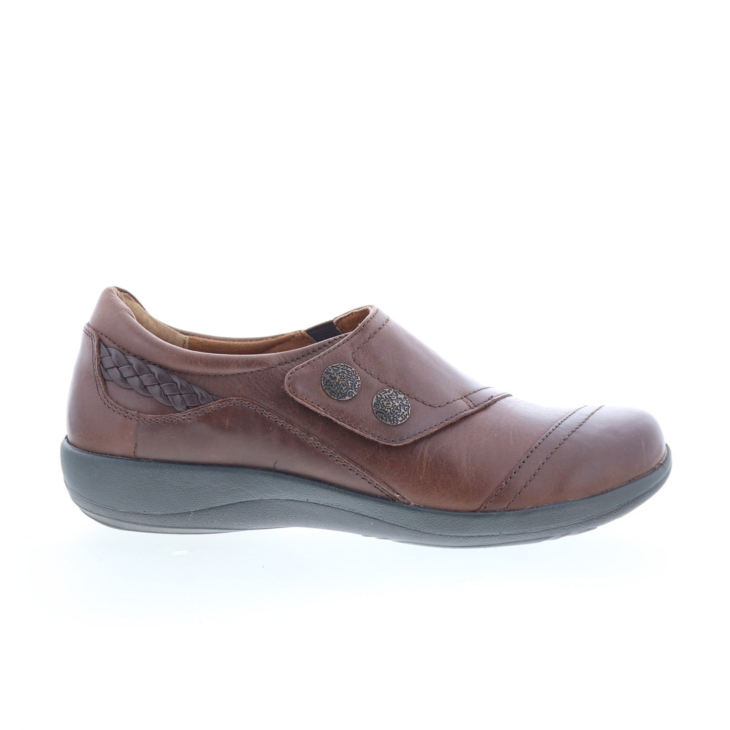 Aetrex Karina DM502 Womens Brown Leather Loafer Flats Shoes