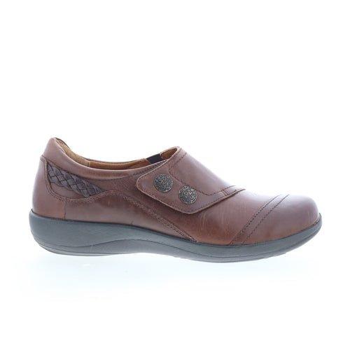 Aetrex Karina DM502 Womens Brown Leather Loafer Flats Shoes