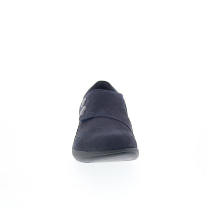 Aetrex Karina DM505 Womens Blue Wide Leather Loafer Flats Shoes