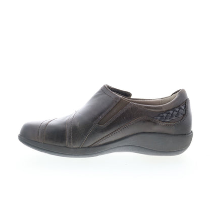 Aetrex Karina DM507 Womens Brown Leather Loafer Flats Shoes