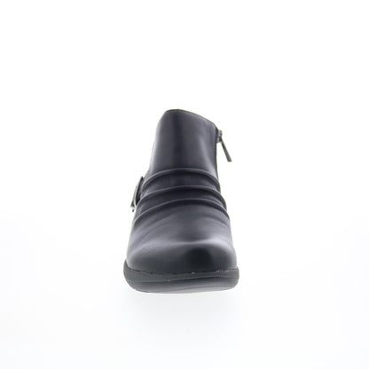 Aetrex Zoey BW700 Womens Black Leather Zipper Casual Dress Boots