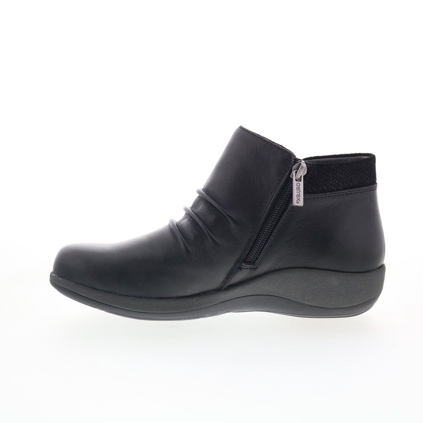 Aetrex Luna DM700W Womens Black Leather Zipper Casual Dress Boots
