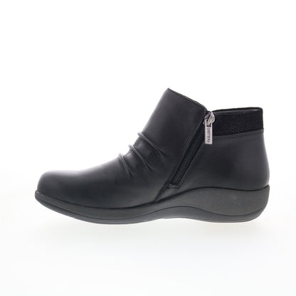 Aetrex Luna DM700W Womens Black Leather Zipper Casual Dress Boots