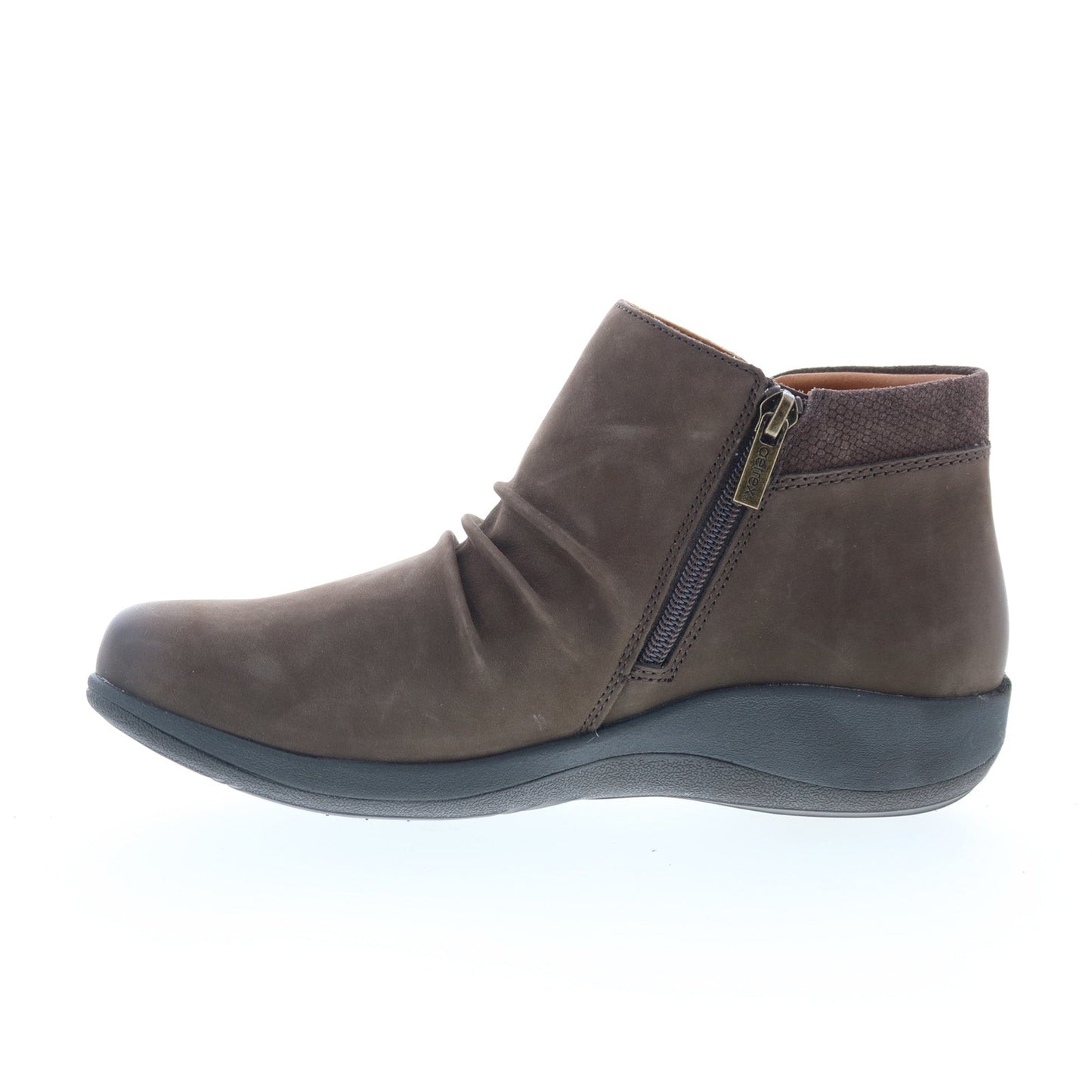 Aetrex Luna DM702W Womens Brown Wide Nubuck Zipper Casual Dress Boots