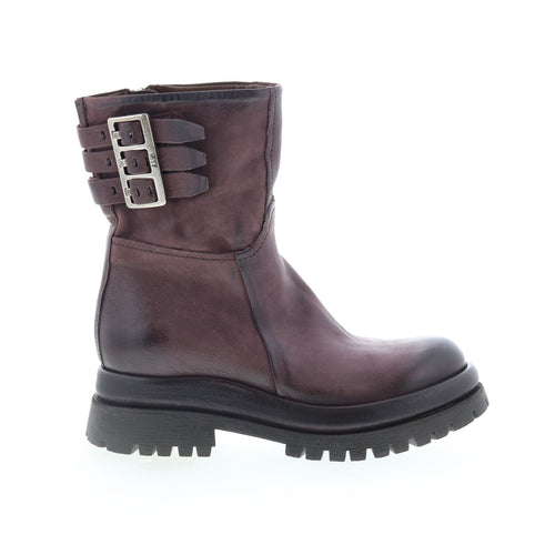 Doran Womens Brown Leather Zipper Casual Dress Boots