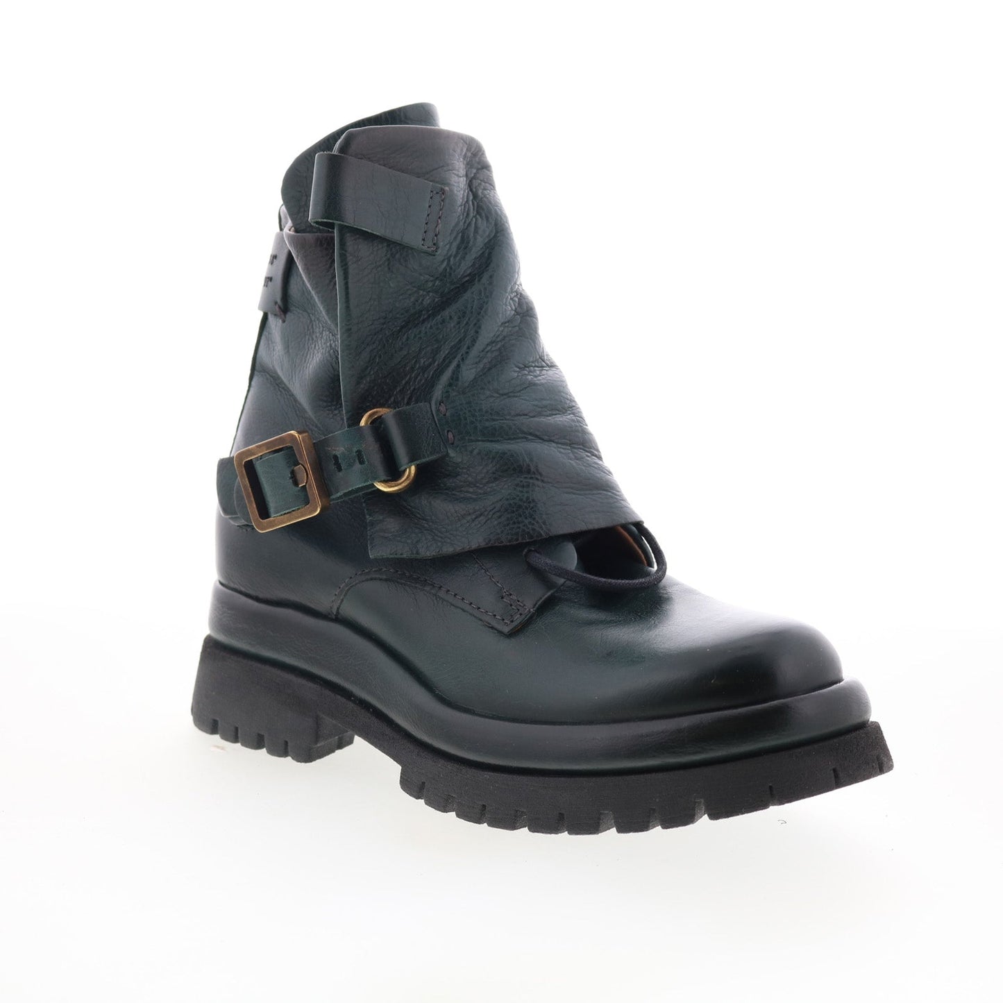 Drakie Womens Green Leather Zipper Casual Dress Boots