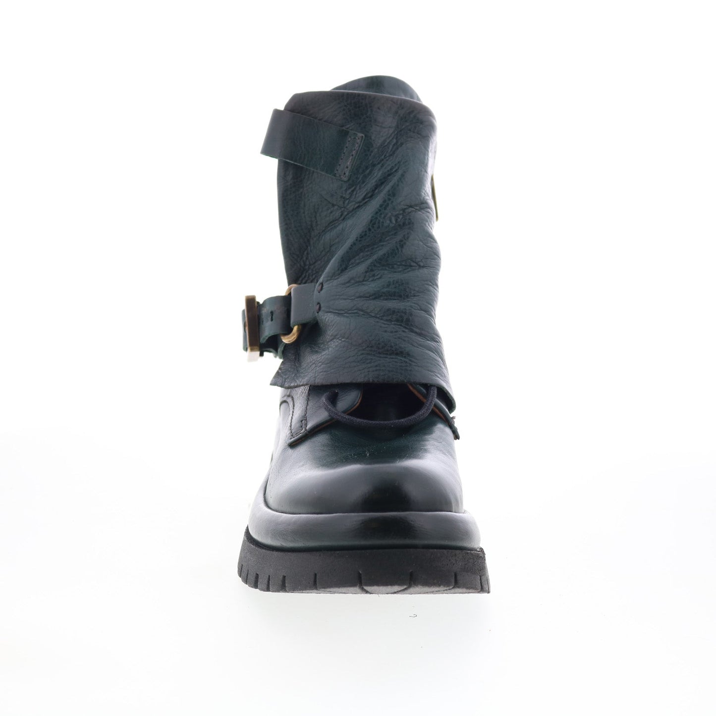 Drakie Womens Green Leather Zipper Casual Dress Boots