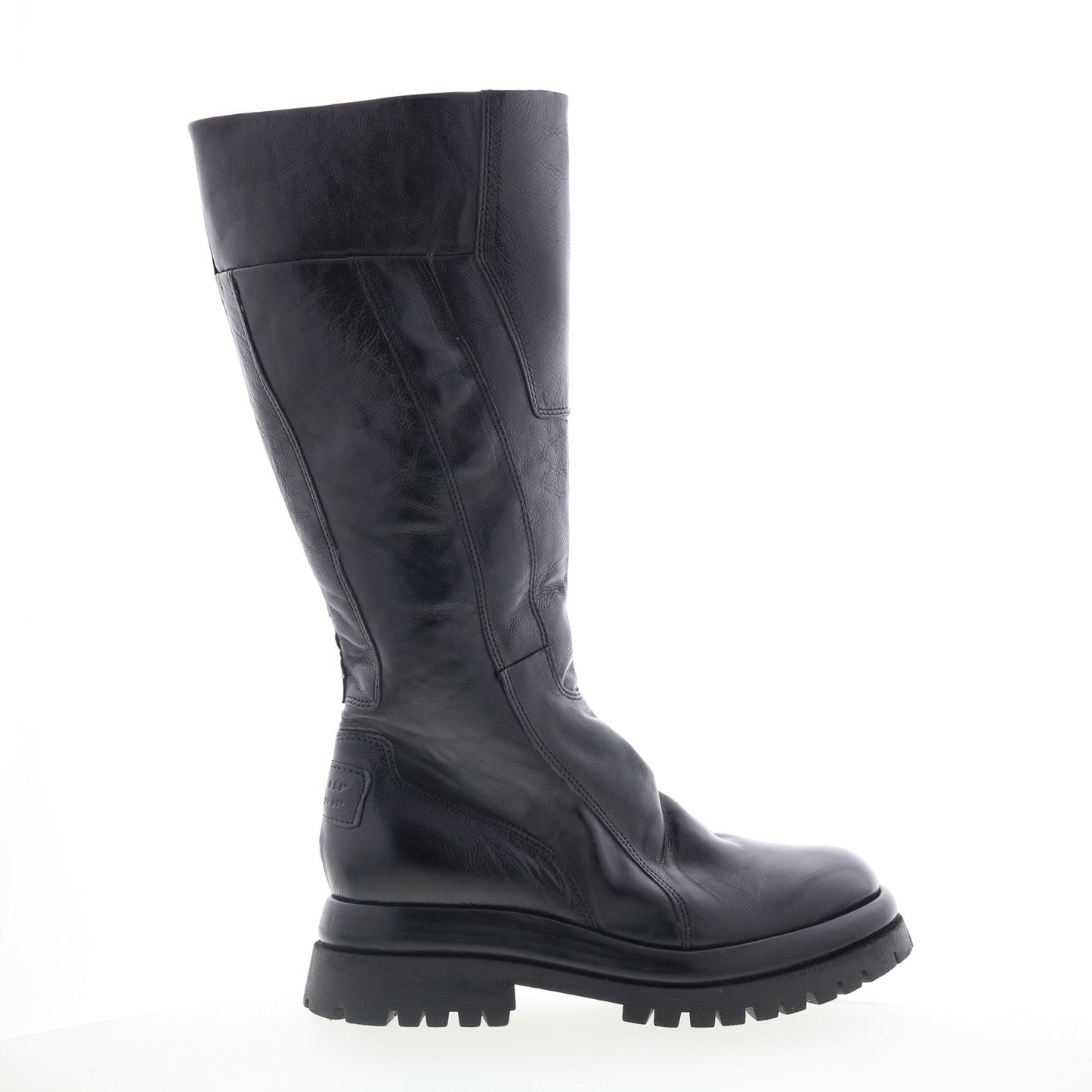 Dulcie Womens Black Leather Zipper Knee High Boots