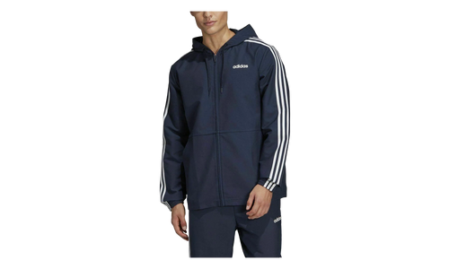 Essentials 3-Stripes Woven Windbreaker Jacket "Navy Blue" DU0461