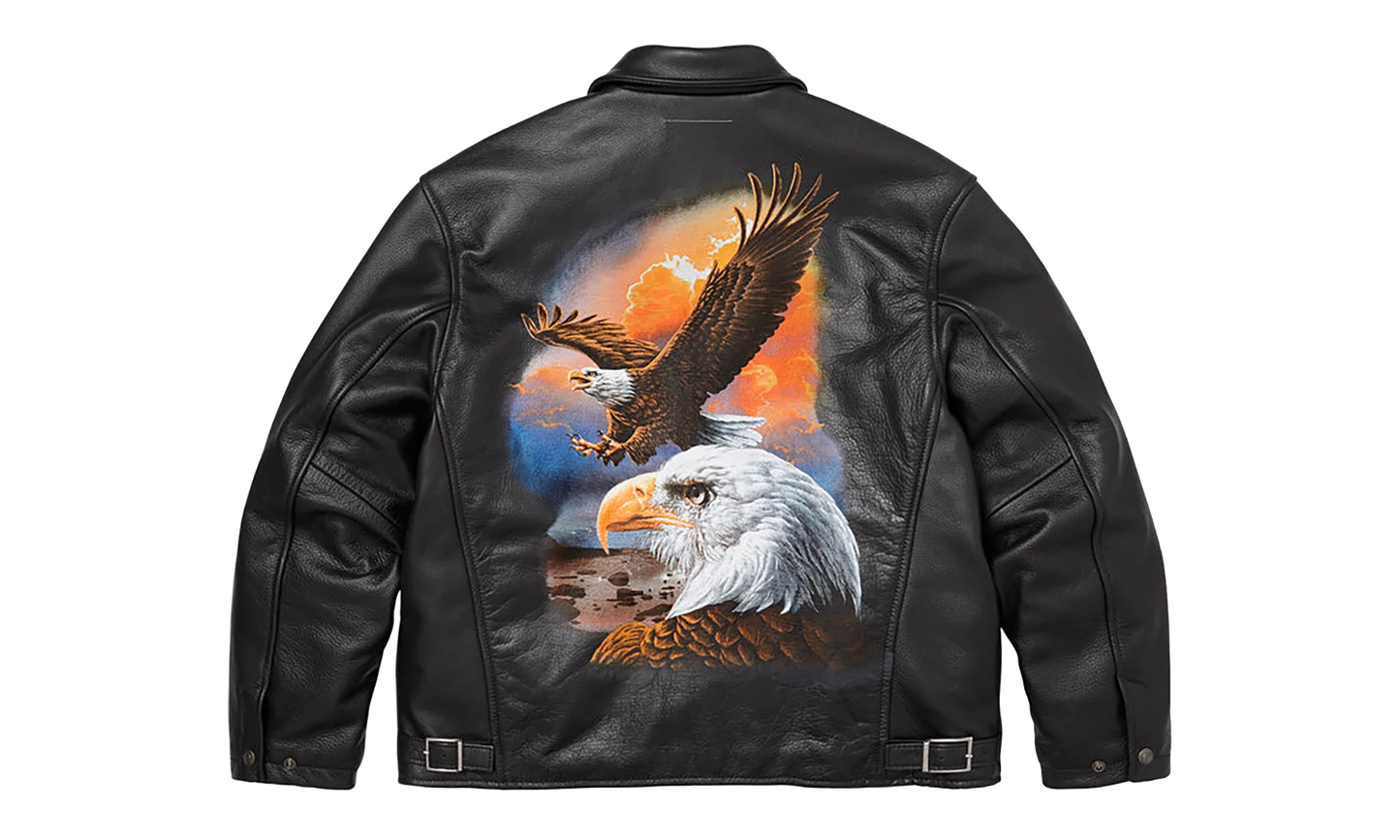 MM6 Maison Margiela Schott® Eagle Leather Jacket "SS26 - Black" SU27202