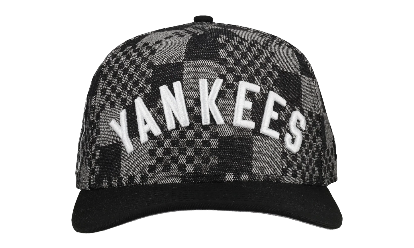 9FIFTY New York Yankees 1951 Checkered A Frame Snapback Hat "Black / Grey (Back Denim)" NE479