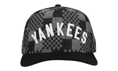 9FIFTY New York Yankees 1951 Checkered A Frame Snapback Hat "Black / Grey (Back Denim)" NE479